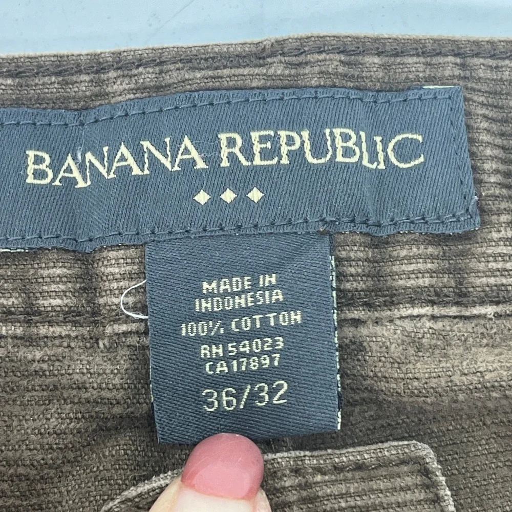 Vtg Y2K Banana Republic Mens 5 Button Fly Brown Corduroy Pants Jeans 36 x32‎